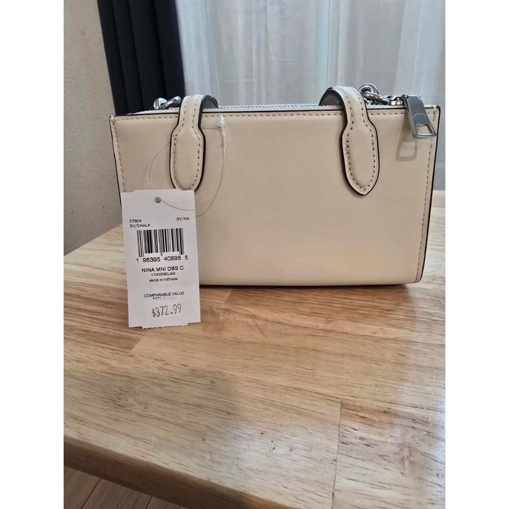 Coach Womens Nina Mini Tote Bag Silver/Chalk CT804 NWT - Picture 4 of 9